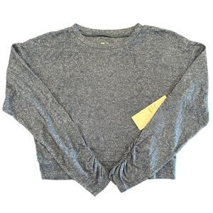 NWT Z by Zella Heathered Blue Lounge Top Long Sleeve Soft Crew Girls 8/10